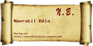 Navratil Béla névjegykártya