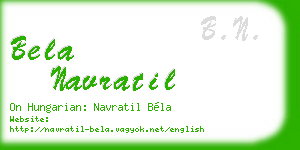 bela navratil business card
